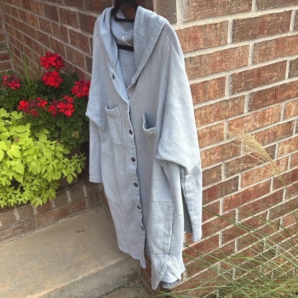 Free People Light Blue Hooded Jacket - Picture 11 of 16